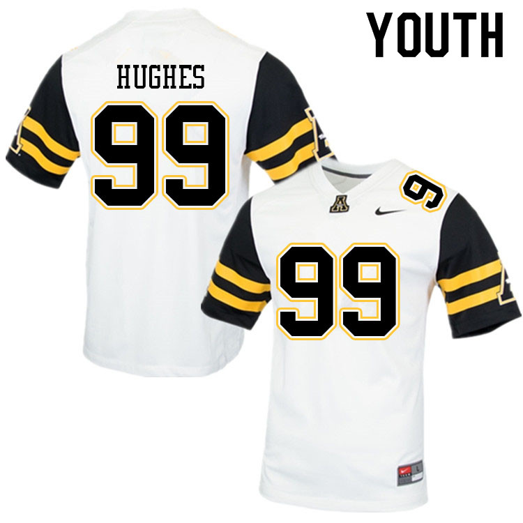 Youth #99 Michael Hughes Appalachian State Mountaineers College Football Jerseys Sale-White